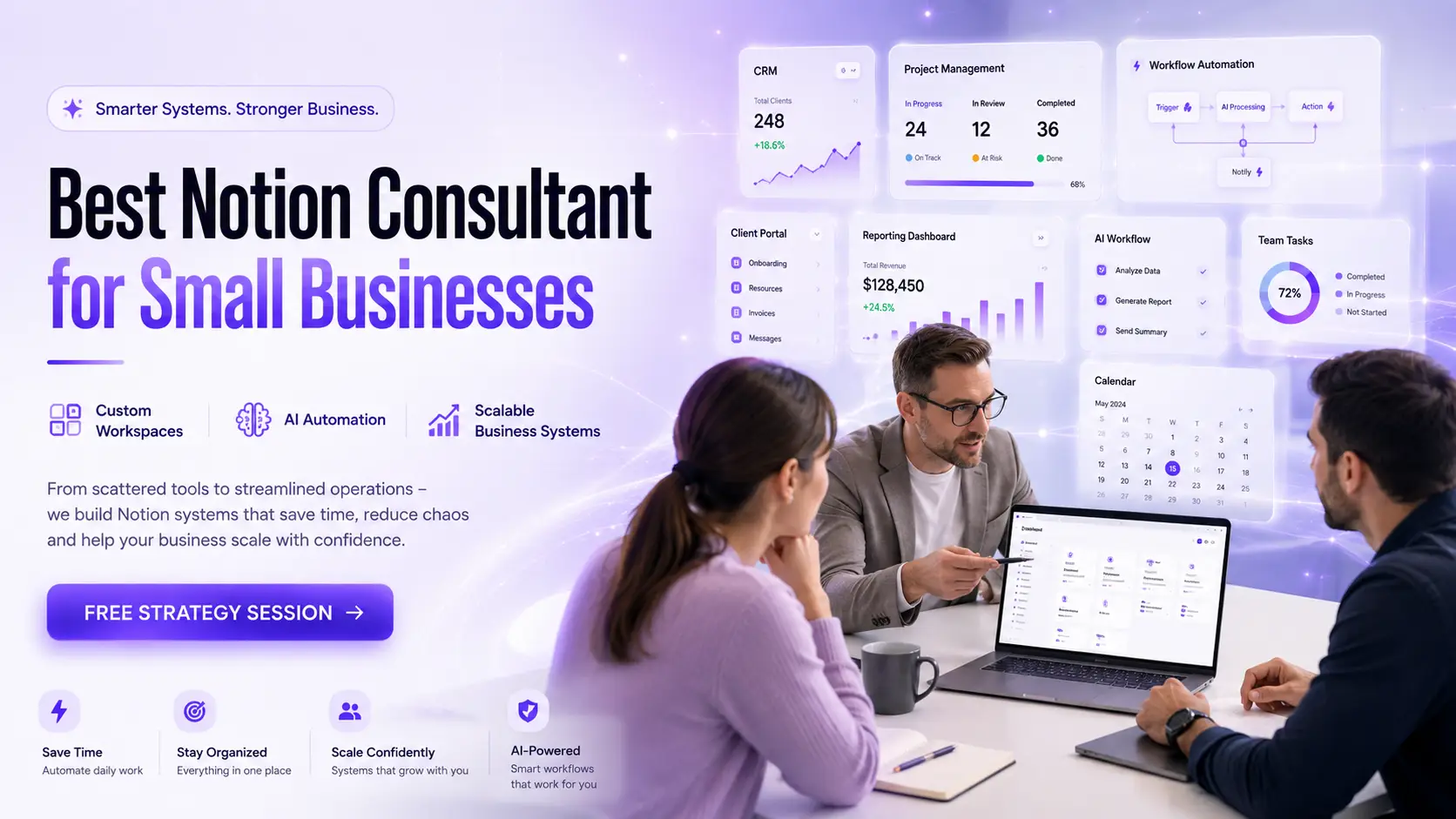 Best Notion Consultant for Small Businesses helping companies streamline workflows with custom Notion systems and automation.